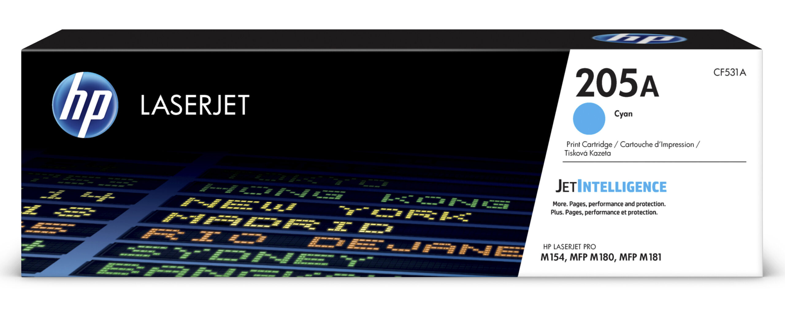 Tono laser originale HP 205A, colore ciano. Prodotto per la stampa ad alta velocità e con altissima risoluzione. La sua marchiatura è CF531A e il codice prodotto indicato è 205A. È un accessorio per i dispositivi HP Inc di ultima generazione. 0190781106975 | initpc.it