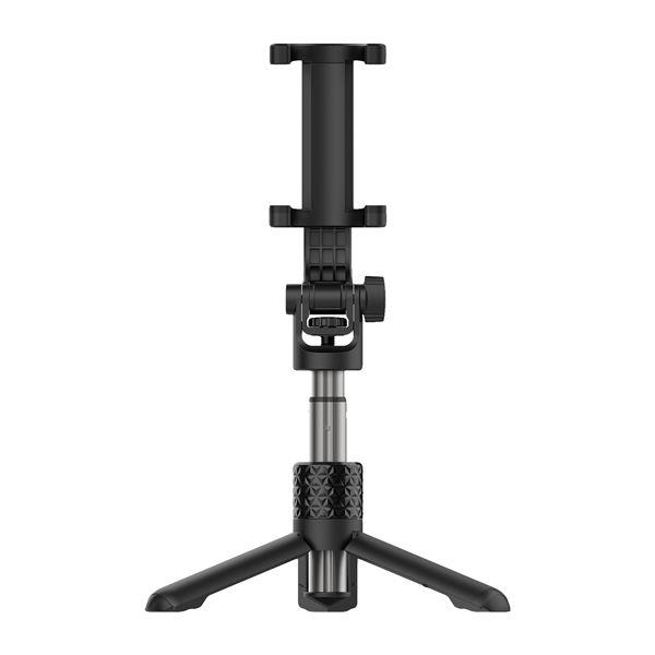 Mini tripode portatile nero, ideale per fotocamere e dispositivi mobili da 3,5 pollici, compatta e leggera. 8021735747796 | initpc.it