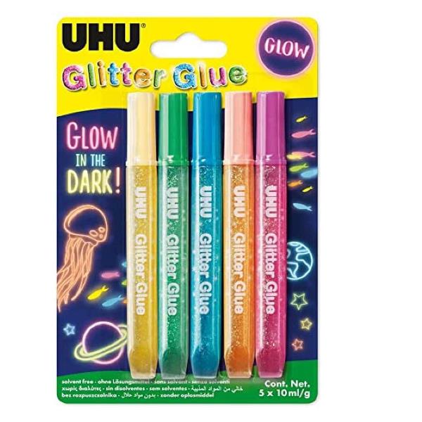 Glitter Glue Glow Dark Uhu D1654 4026700482102