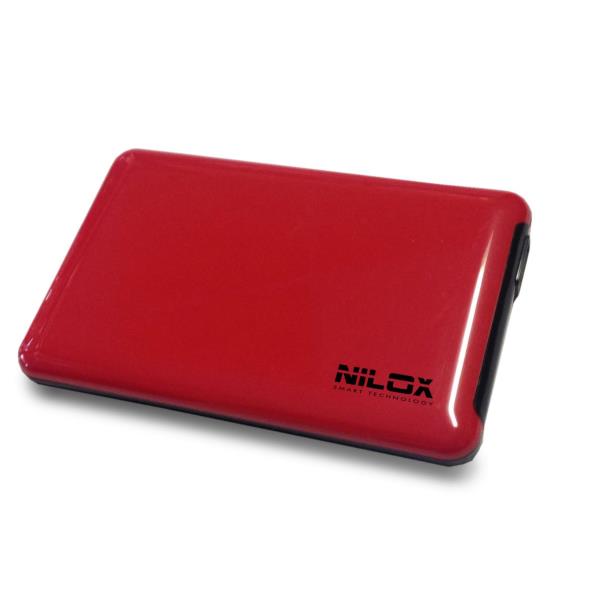 Produttore Nilox, box di trasferimento dati in metallo e pelle, colore rossastro, con porta USB 3.0 per dispositivo interno 2.5 pollici. 8059616337095 | initpc.it