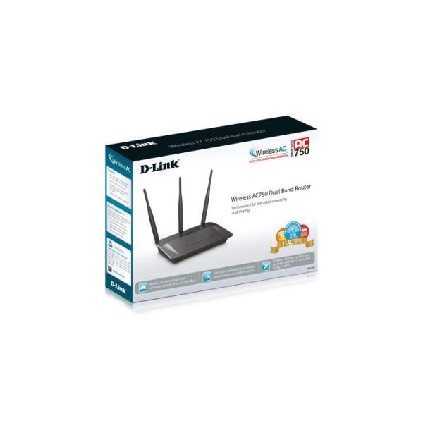 Router WiFi Dual-Band di alta qualità D-Link con antenna esterna per copertura ampia e stabilità del segnale, supporta banda doppia 2.4 GHz e 5 GHz. 0790069418716 | initpc.it