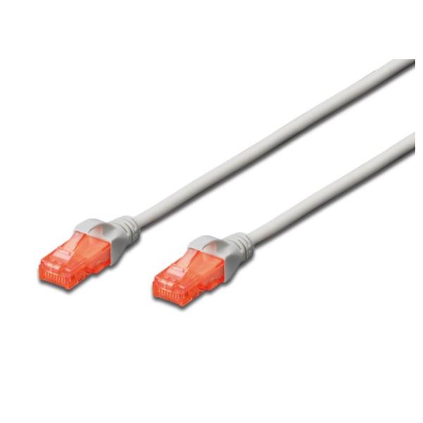 Cablato in rame e teflon, categoria 6 U/UTP con guaina di protezione a bassa fiamma (LSHF), colore grigio, lunghezza 1,5 metri, marchio Digitus by Assmann 4016032387749 | initpc.it