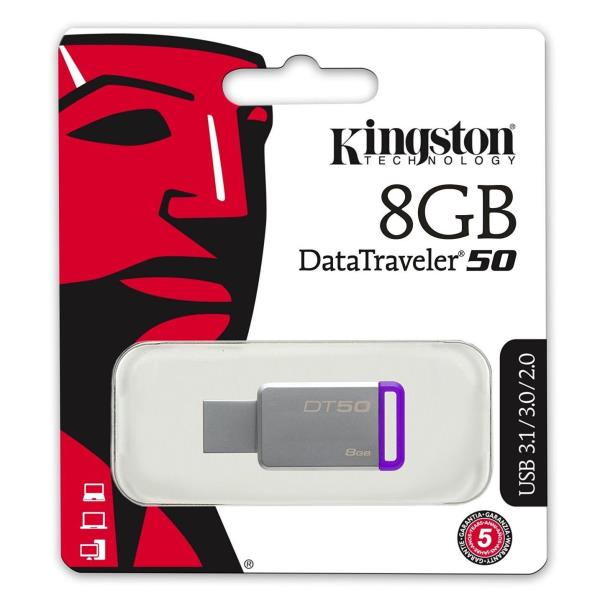 8gb Usb 3 0 Datatraveler 50 Kingston Digital Media Product Dt50 8gb 740617255577
