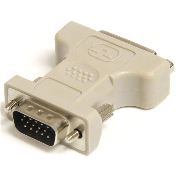 Adattatore video DVI a VGA, connettore maschio a connettore femmina, per collegare dispositivi con uscita DVI a monitor o display con ingresso VGA. 0065030820820 | initpc.it