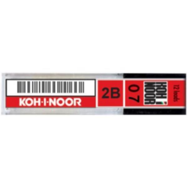 Set di 12 mine a punta 0,7 mm, marca Koh-I-Noor, utilizzabile con il portamine KOH-I-NOOR, graduata in 2B, adatta per lavori artistici e grafici. 8032173006635 | initpc.it