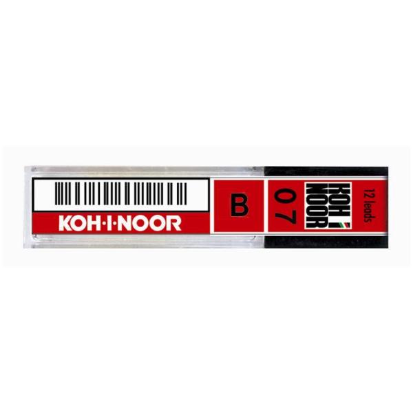 Pack di mine per portamine Koh-I-Noor 0,7mm con graduazione HB, composto da 12 mine di alta qualità. 8032173006017 | initpc.it