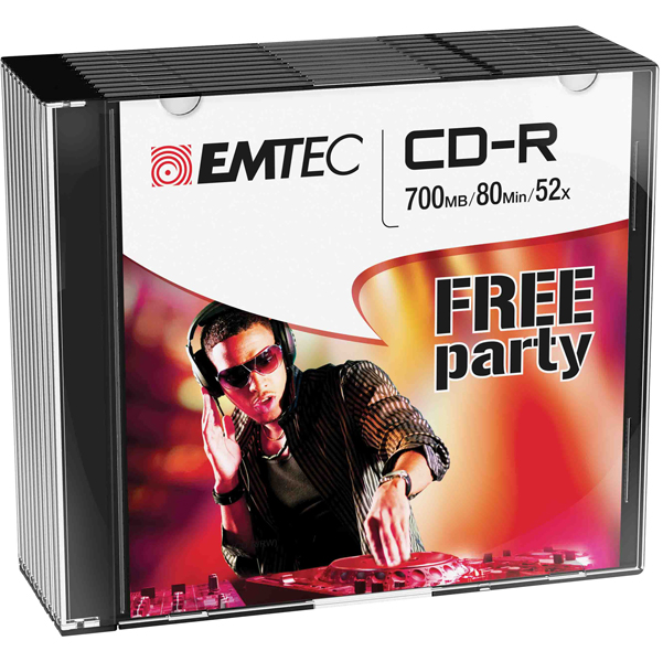 Cd R Emtec 80min 700mb 52x Slim Case Kit 10pz Ecoc801052sl 3126170114464