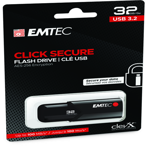 Emtec Memoria Usb B120 Clicksecure Ecmmd32gb123 32 Gb