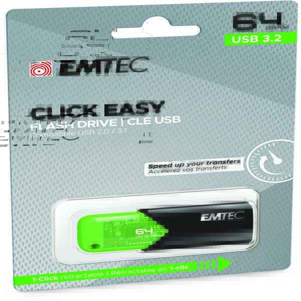 Emtec Memoria Usb B110 Usb3 2 Clickeasy 64gb Verde Ecmmd64gb113 3126170173157