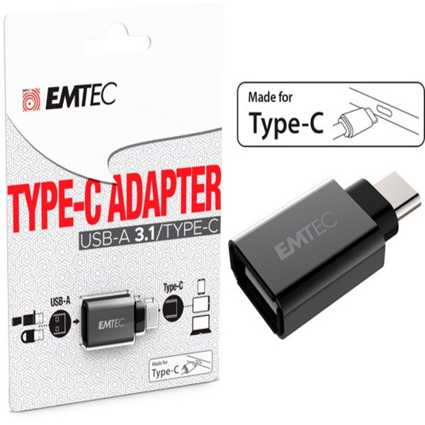 Emtec Usb 3 1 To Type C con Adattatore 1 Porta Usb a 3 1 Ecadapt600c 3126170158536