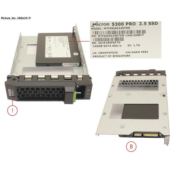 Dispositivo di archiviazione SSD SATA a velocità 6 Gbps da 240 GB, marchio Fujitsu. 4063872259958 | initpc.it