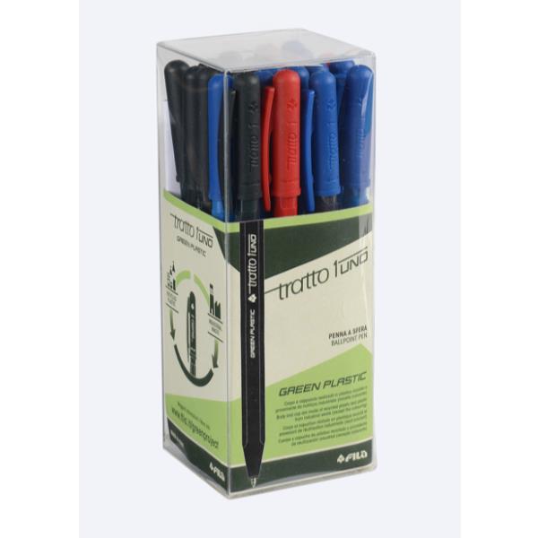 CF24 PENNA TRATTO 1GREEN Assortimento di penne a sfera in plastica con punte da 1 mm e 0,5 mm, contenuto in 24 pezzi 8000825044083 | initpc.it