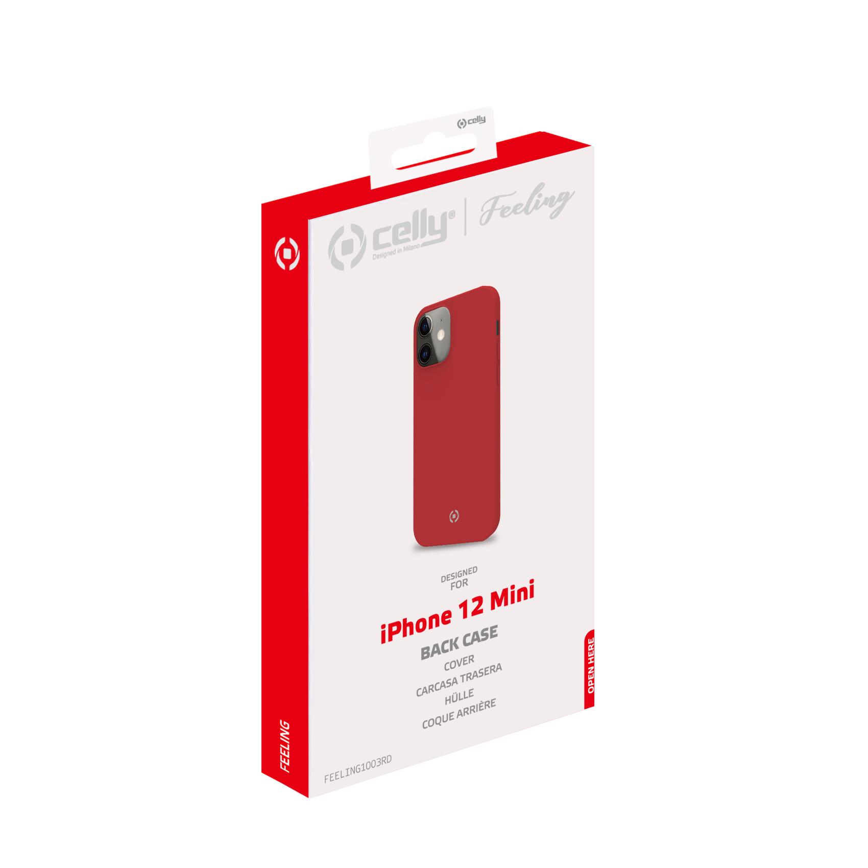 Prodotta dalla marca Celly, questa è un'immagine del Feeling Iphone 12 Mini rosso. 8021735761495 | initpc.it