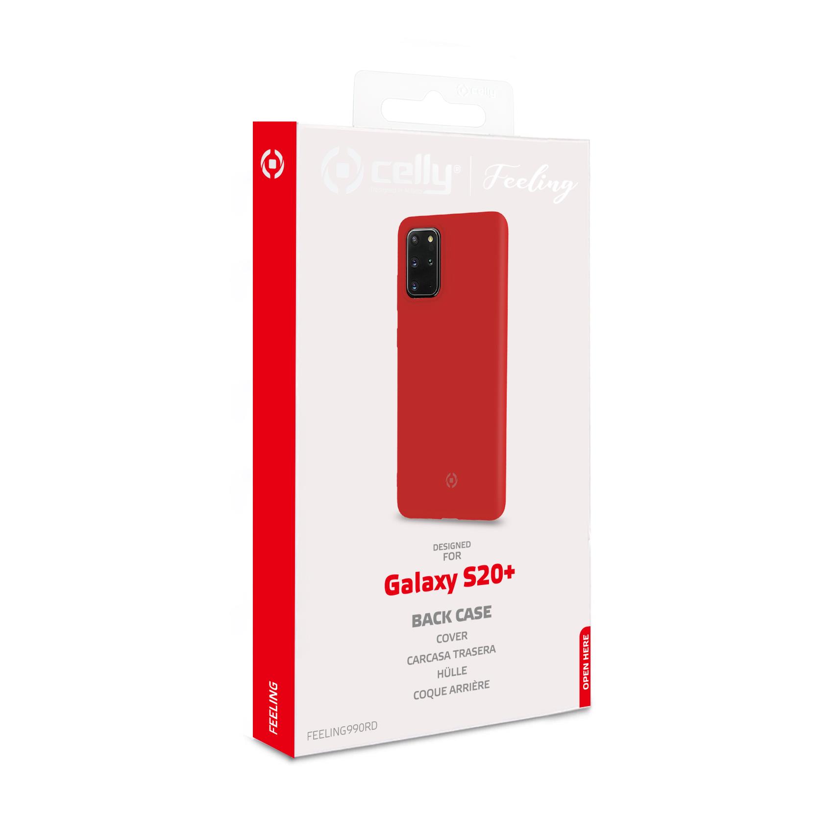 Cellophone Galaxy S20+ in rosso, smartphone di ultima generazione con caratteristiche avanzate e design innovativo. 8021735758747 | initpc.it