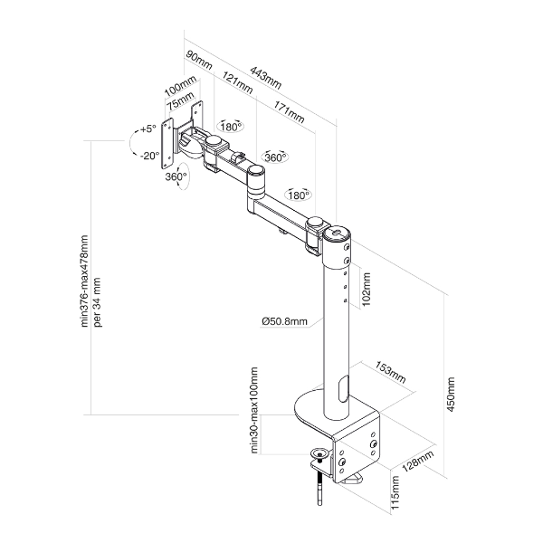 Porto da scrivania D960 Plus di Neomounts by Newstar, design ergonomico e robusta costruzione per un'efficace gestione dei dispositivi 8717371447533 | initpc.it