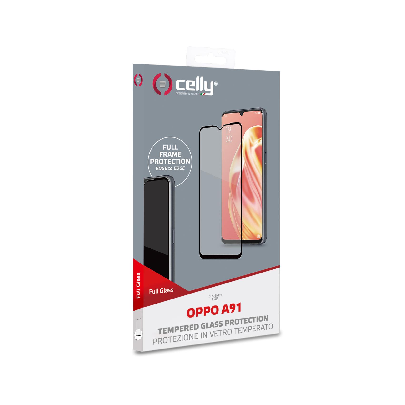 Full Glass Oppo A91 Black Celly Fullglass928bk 8021735761938