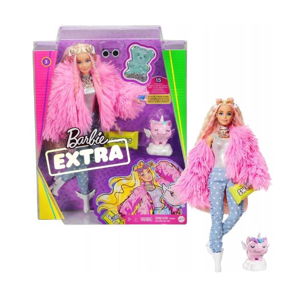 Barbie Extra Pelliccia Rosa Mattel Grn28 887961908480