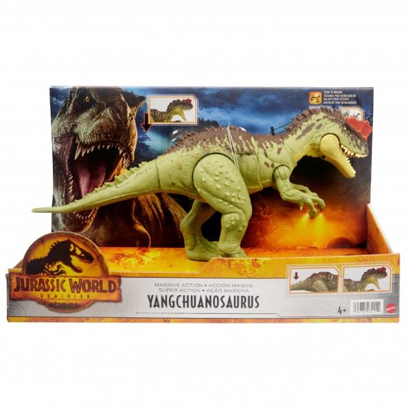 Giocattolo di plastica grande, simile a un dinosauro, marca Mattel, colore dominante verde e grigio, con dettagli di scaglie e testa di dinosauro 0194735034154 | initpc.it