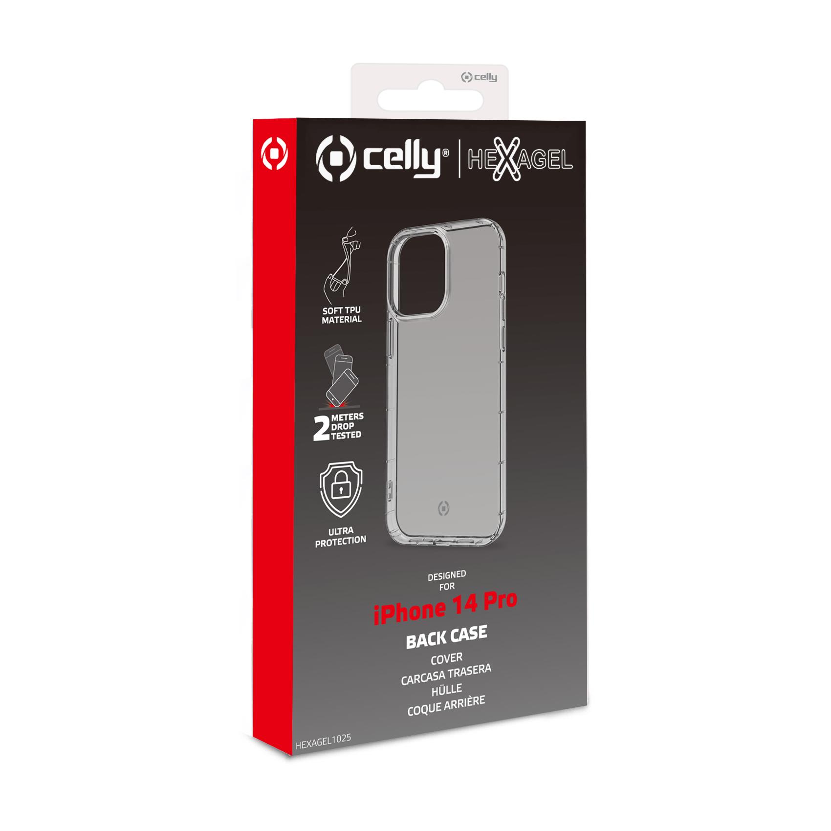 Prodotto Celly, cover per iPhone 14 Pro in pelle bianca scamosciata con finiture premium e protezione avanzata. 8021735197171 | initpc.it
