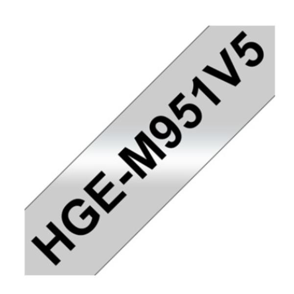 Nastro per stampanti e laser Brother, misura 24mm, colore nero argento, con 5 pezzi, utilizzato per la produzione di documenti e materiali vari. 4977766684736 | initpc.it