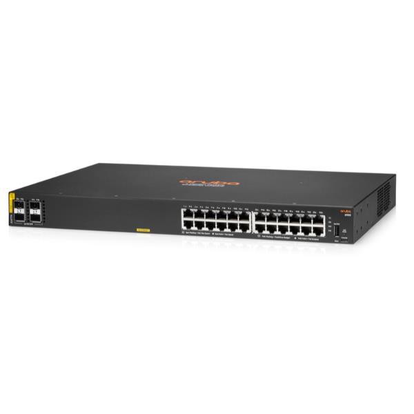 Rete aziendale Hewlett Packard Enterprise Aruba 6100, 24 porte Gigabit, 4 slot SFP+, switch, configurazione compatta 4 rack unit (U), compatibilità con tecnologie di rete avanzate. 0190017348483 | initpc.it