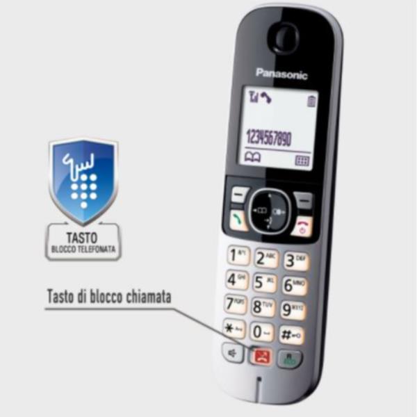 Cordless KX-TG6851JTS in Argento da Panasonic, telefono senza fili per una comunicazione flessibile. 5025232914111 | initpc.it