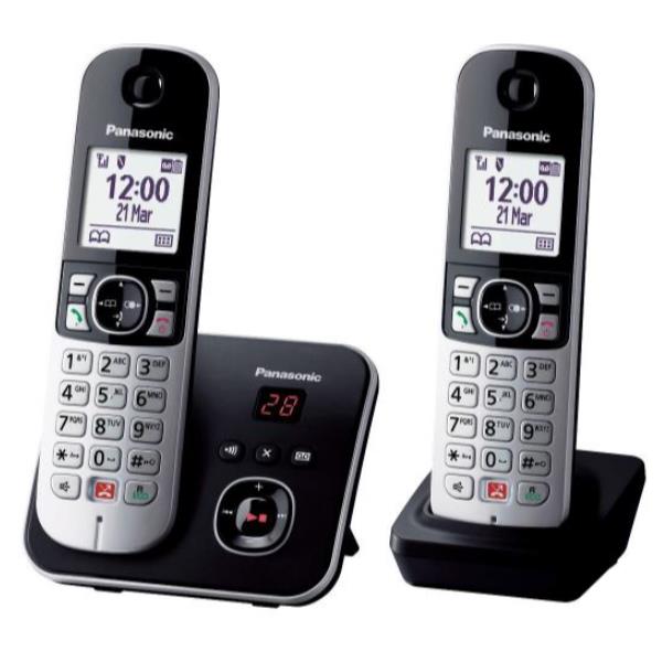 Segreteria cordless Panasonic KX-TG6862JTB, dispositivo per comunicazione senza fili con funzionalità di segreteria telefonica e compatibilità con diverse apparecchiature Panasonic. 5025232914166 | initpc.it