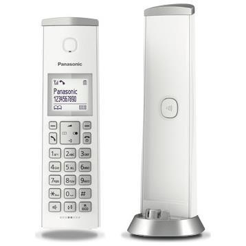 Telefono cordless di design innovativo, modello KX-TGK210 in colore bianco, marchio Panasonic. 5025232859375 | initpc.it