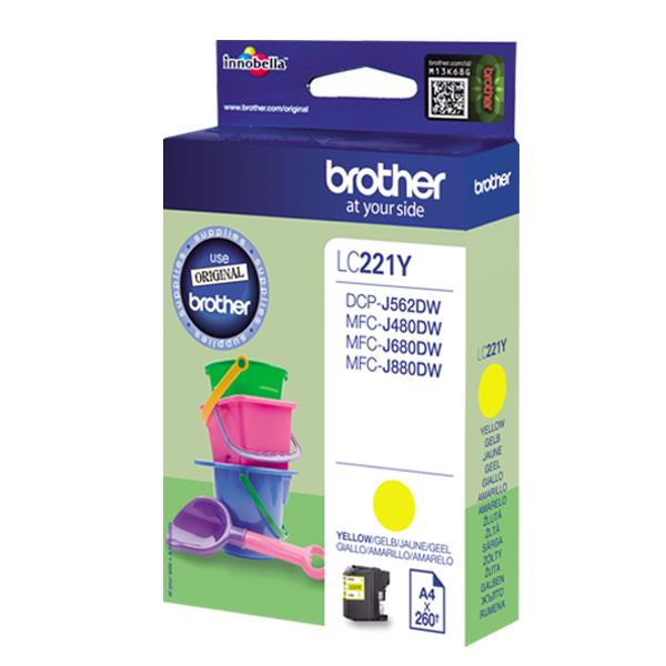 Cart Giall Mfc J480dw 562dw 680dw Brother Lc221y 4977766747349