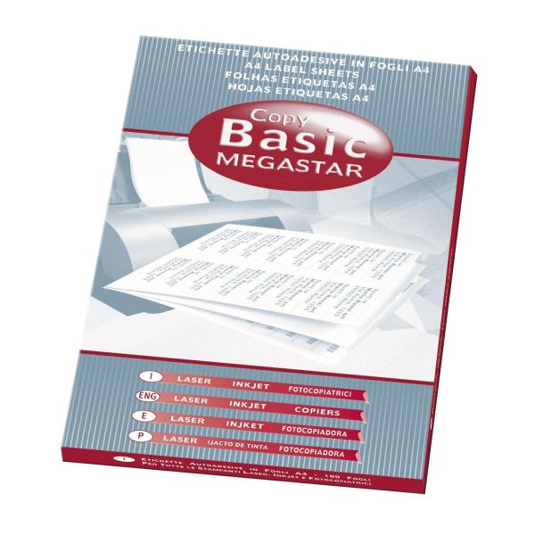 Etichette adesive per packaging, dimensioni 210x99 mm, marchio Megastar. 8007827290821 | initpc.it