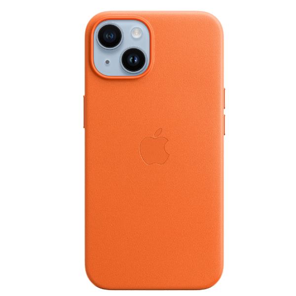Iphone 14 Leather Case Orange Apple Mpp83zm a 194253345367