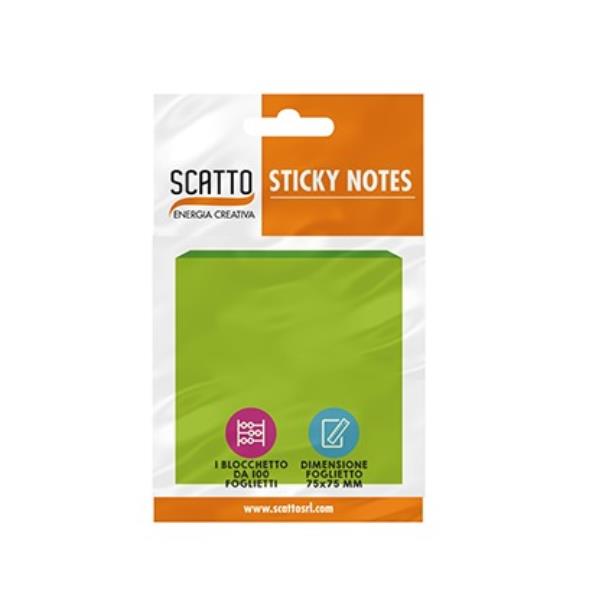 Sticky Notes 100fg 75x75 Ass Fluo Scatto Mt7575 N Ass