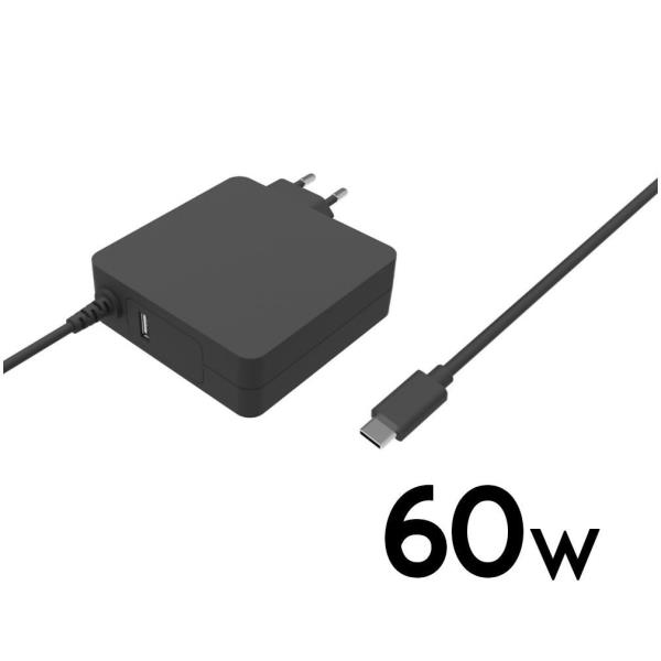 Caricatore PD 60W di alta prestazione con uscita USB-C, compatibile con dispositivi Apple e Android per una velocità di ricarica rapida fino a 60W. 8051122171330 | initpc.it