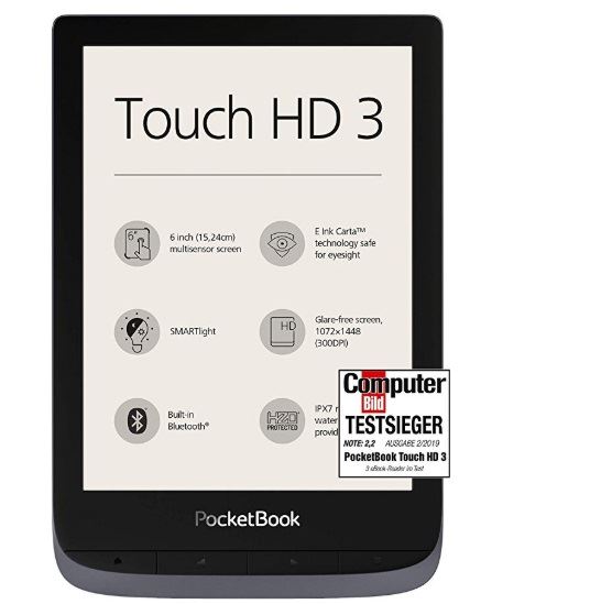 Touch HD 3 Metallic Grey, display da toccare da 6 pollici, lettura e navigazione veloce grazie al processore potente, connessione Wi-Fi e memoria espandibile per un'esperienza di lettura totale. 7640152095252 | initpc.it
