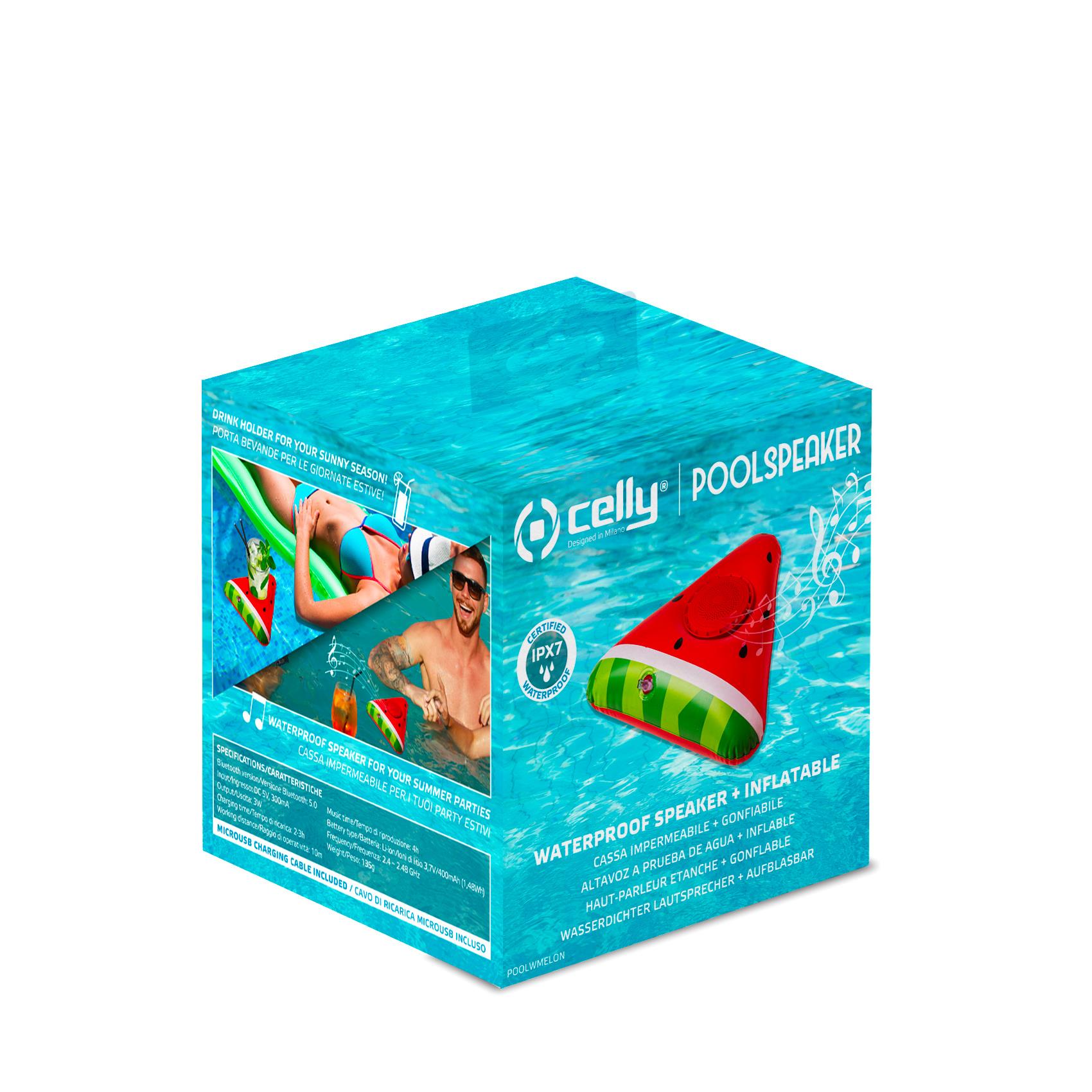 Parlantino per piscine da giardino - Speaker acqua a tre watt con tema anguria, marchio Celly. 8021735757757 | initpc.it