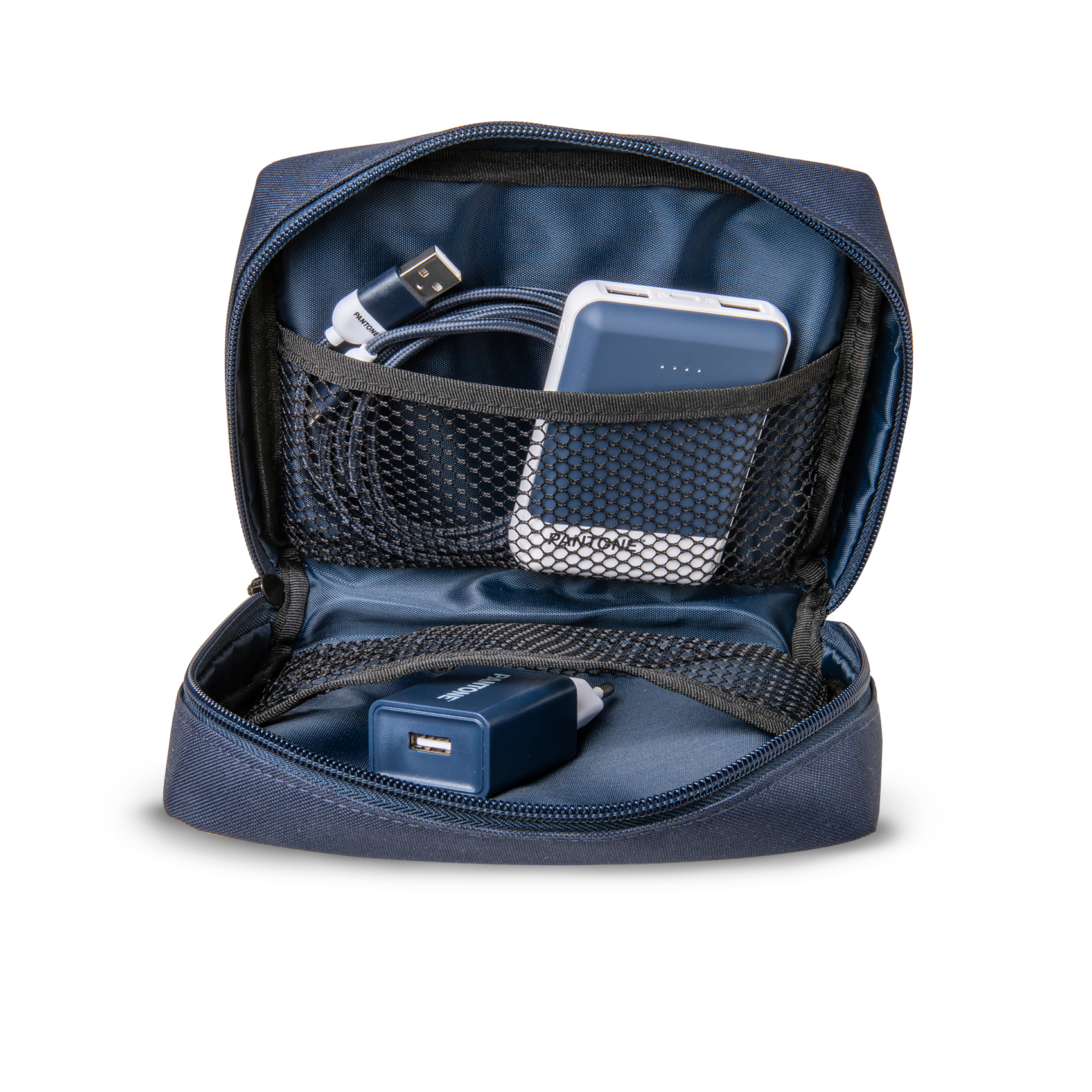 Bagaglio da viaggio in navy di alta qualità con logo PANTONE sullo stilo e corda a fascia larga. 4713213363096 | initpc.it
