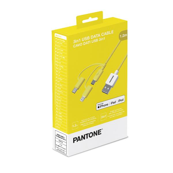 3in1 Cable Yellow1 1 2 Mt Pantone Pt Usb003y1 4713213365113