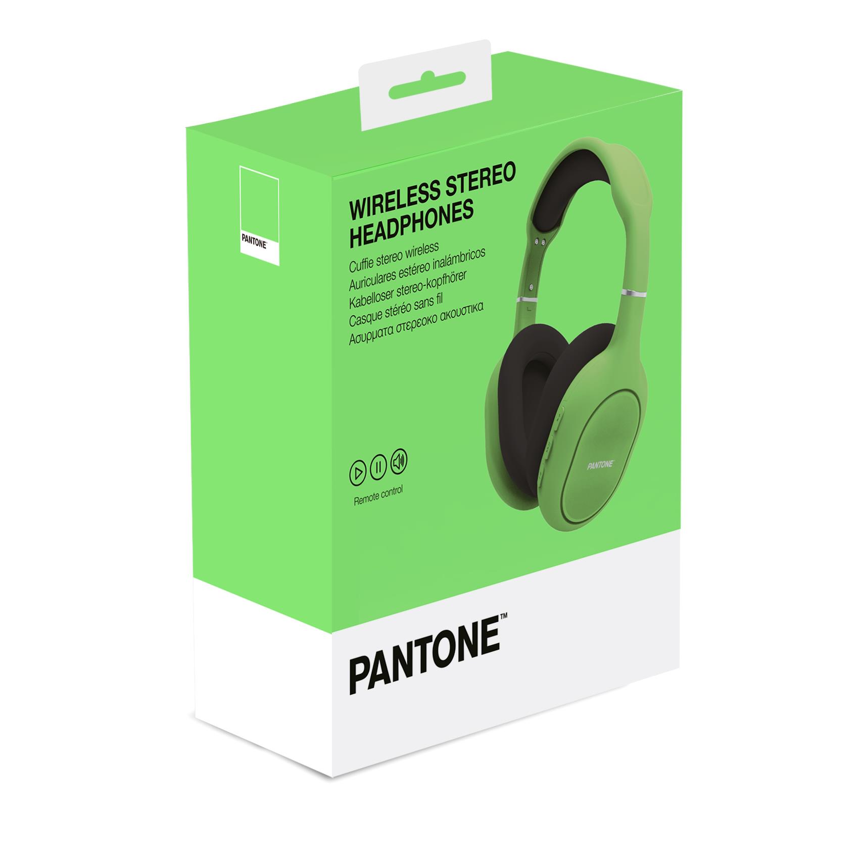 Pantone Headphones Fluo Green - Altoparlanti di alta qualità con design unico e colore fluo verde, marchio Pantone. 4713213360033 | initpc.it