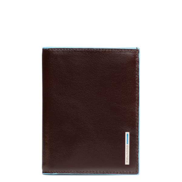 Portafoglio in pelle di alta qualità con chiusura in metallo e inserti in plastica, marchio Piquadro, codice prodotto PU1393B2/MO. 8024671050562 | initpc.it