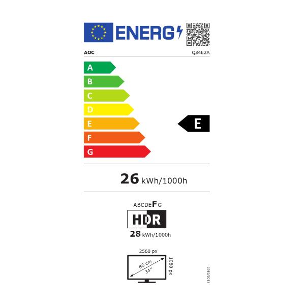 Monitor AOC 2K, schermo da 34 pollici, risoluzione alta, display Essential-Line per esperienza di visualizzazione ottimale. 4038986118378 | initpc.it