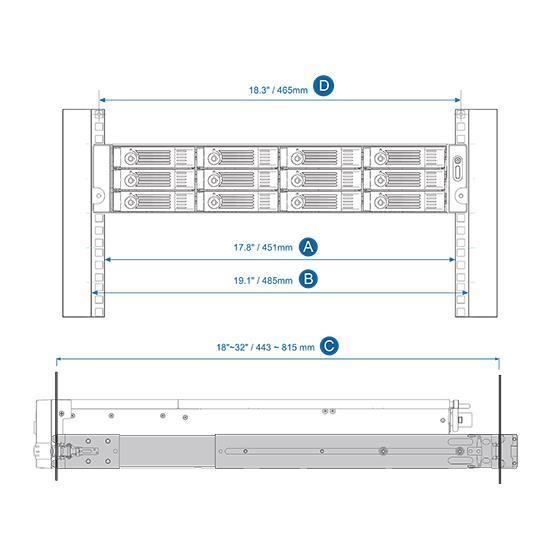 Rail B02 Rack Slide Rail Kit Qnap Accs Spare Parts Rail B02 4712511127386