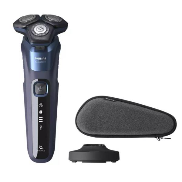 Rasoio elettrico con lama a lamelle, taglio preciso e confortevole. Disegno elegante in colore blu, marchio Philips. 8710103939238 | initpc.it