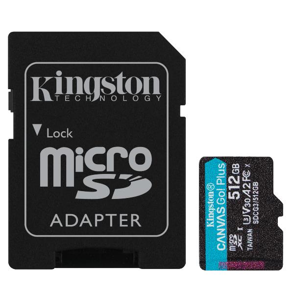 Memoria esterna 512GB, tecnologia Canvas Go Plus di Kingston, compatibile con dispositivi Android e iOS per ampliare lo spazio di archiviazione. 0740617301328 | initpc.it