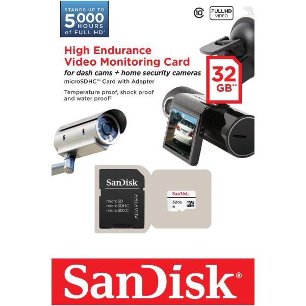 Micro Sd Monitoring 32gb Sandisk Sdsdqq 032g G46a 619659126513