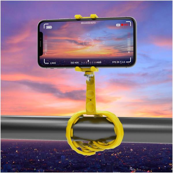 Celly Flexible Mini Tripod Giallo - Supporto per fotocamera leggero e versatile 8021735741480 | initpc.it