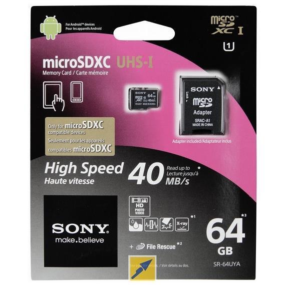 Sdhc Micro Memory 64gb Uhs 1 40 Mb Sony Sr64uya 4905524942811