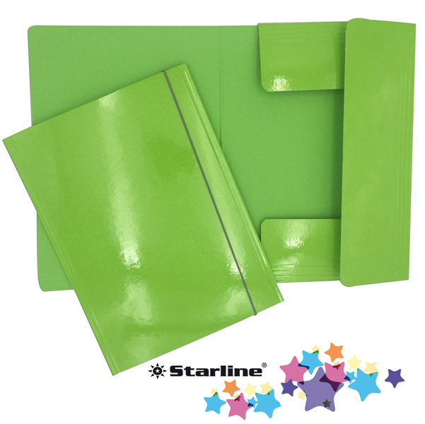 Cartellina verde in cartone con elastico 25x34 cm queen starline 8025133106636