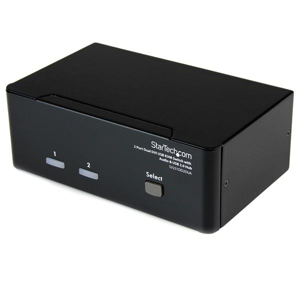 Switch KVM dual DVI-USB 2 porte da Startech, dispositivo per la gestione remota di due sistemi tramite un solo monitor e tastiera. 0065030835718 | initpc.it