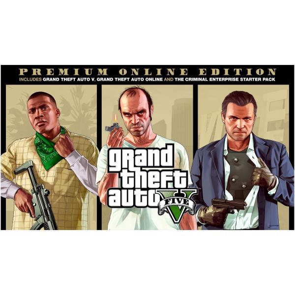 Immagine del gioco di ruolo in prima persona Grand Theft Auto V, edizione Premium Online per Xbox One, sviluppata da Rockstar Games e pubblicata da Take-Two Interactive. 5026555360005 | initpc.it