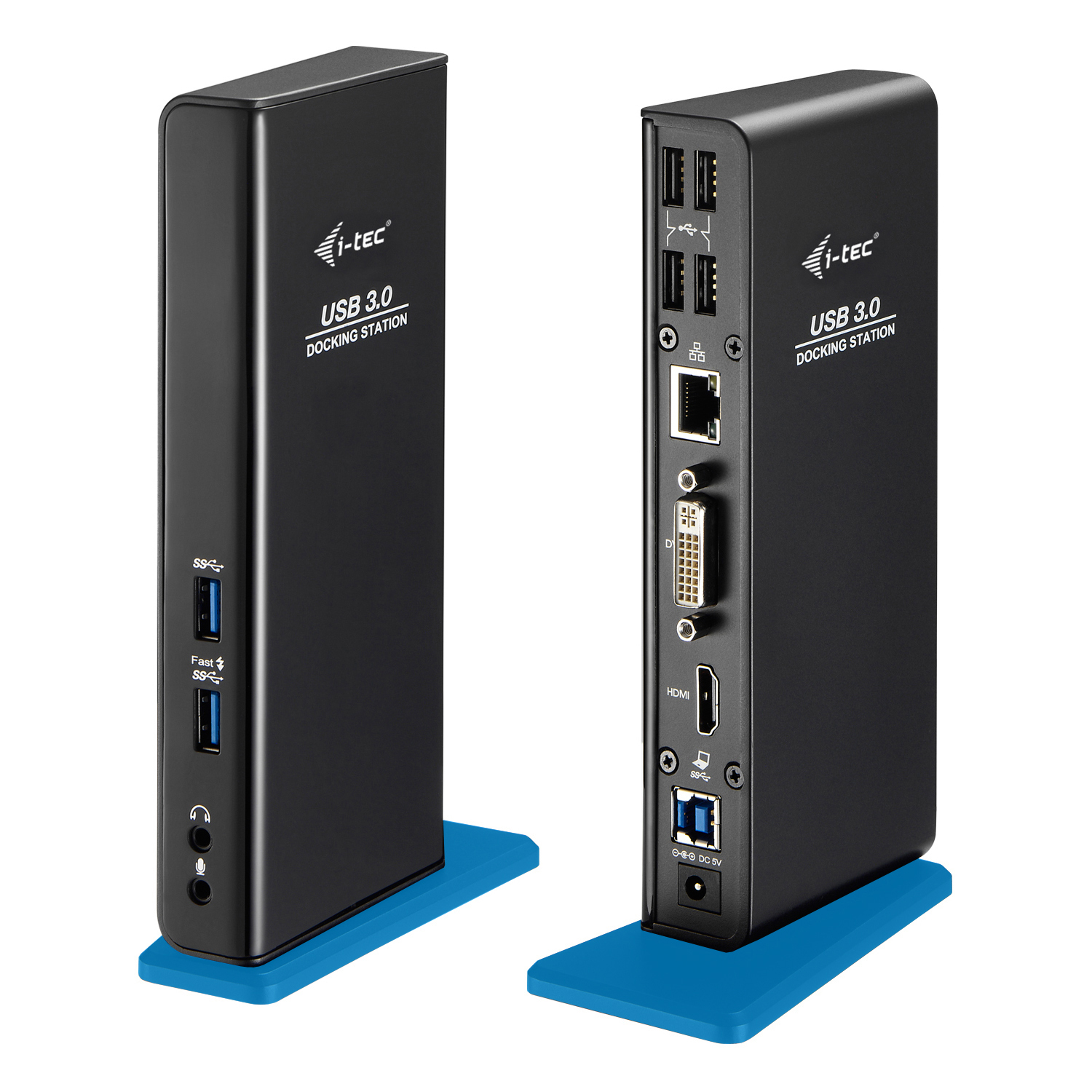 Hub USB 3.0 doppio ingresso per video e dati con alimentazione integrata - prodotto di alta qualità I-Tec, supporta velocità fino a 5 Gbps. 8595611700620 | initpc.it